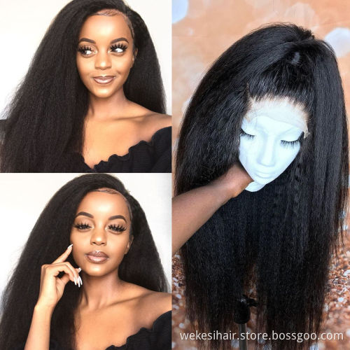 Wholesale waterproof lace front vendore 360 human kinky straight full lace wig raw temple super double drawn virgin hair vietnam